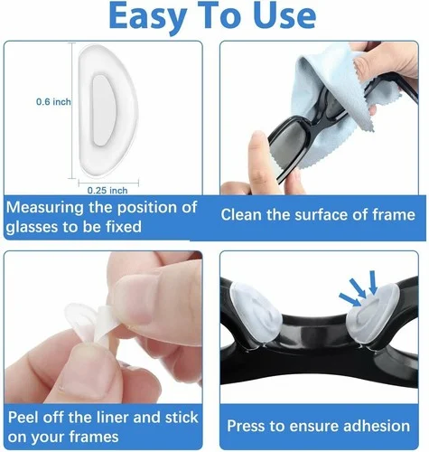 10 Pairs Eyeglasses Nose Pads Glasses Adhesive Silicone Anti-Slip Nosepads US 4