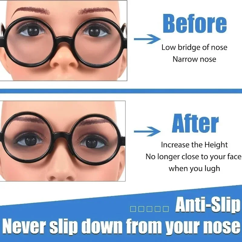 8 Pc Soft Nose Pads Stick On Silicon Anti Slip Eyeglasses Sunglasses Glass White 2