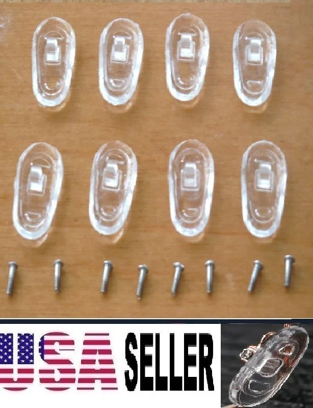 8 Pc Soft Nose Pads Stick On Silicon Anti Slip Eyeglasses Sunglasses Glass White 4