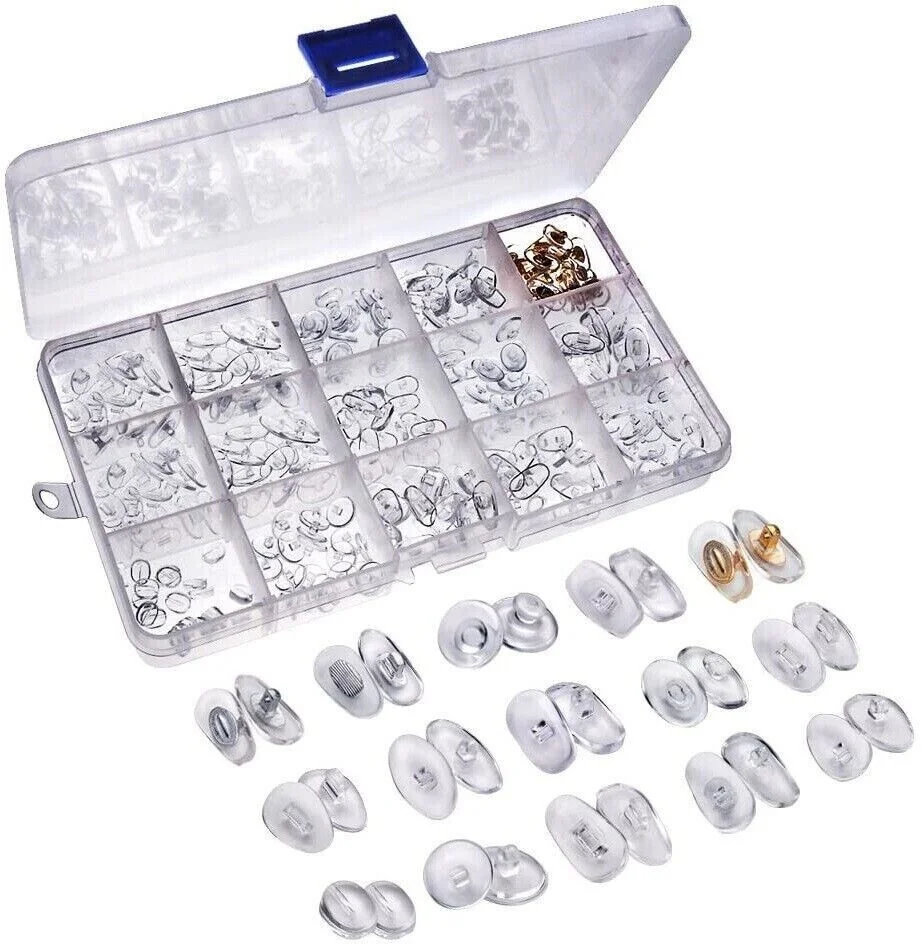 US Ship 150 Pairs Ultra-Soft PVC Nose Pads for Eyeglasses Screw in Nosepads Kit