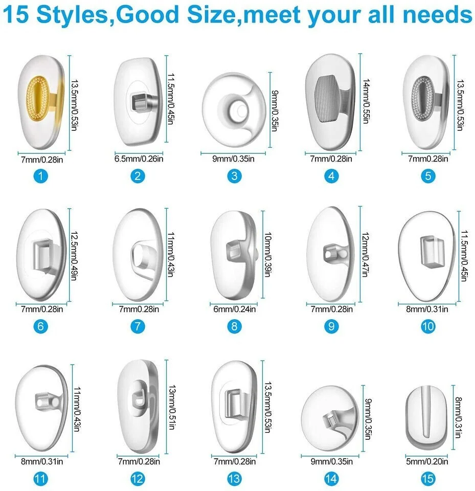 US Ship 150 Pairs Ultra-Soft PVC Nose Pads for Eyeglasses Screw in Nosepads Kit 2